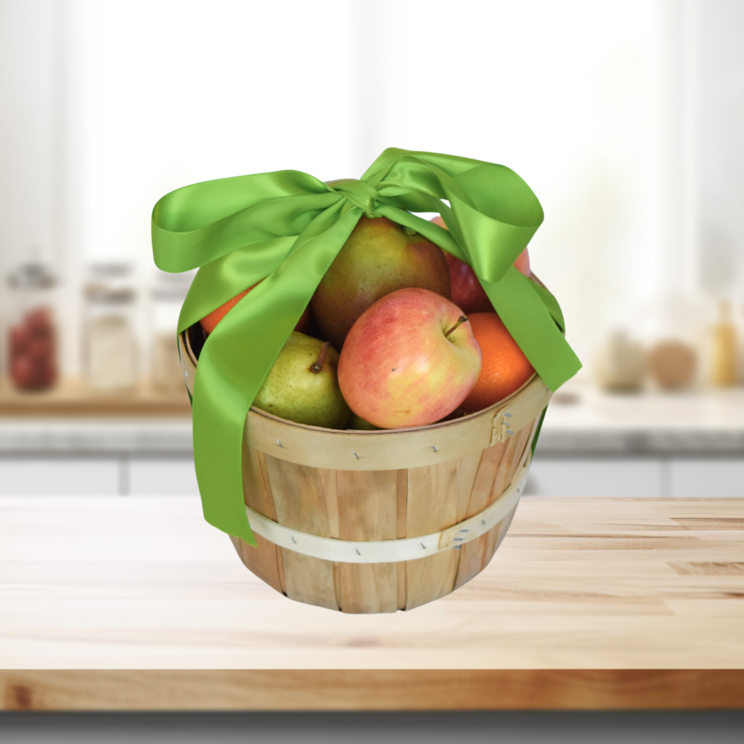 Green Ribbon Fresh Fruit Delights Gift Basket