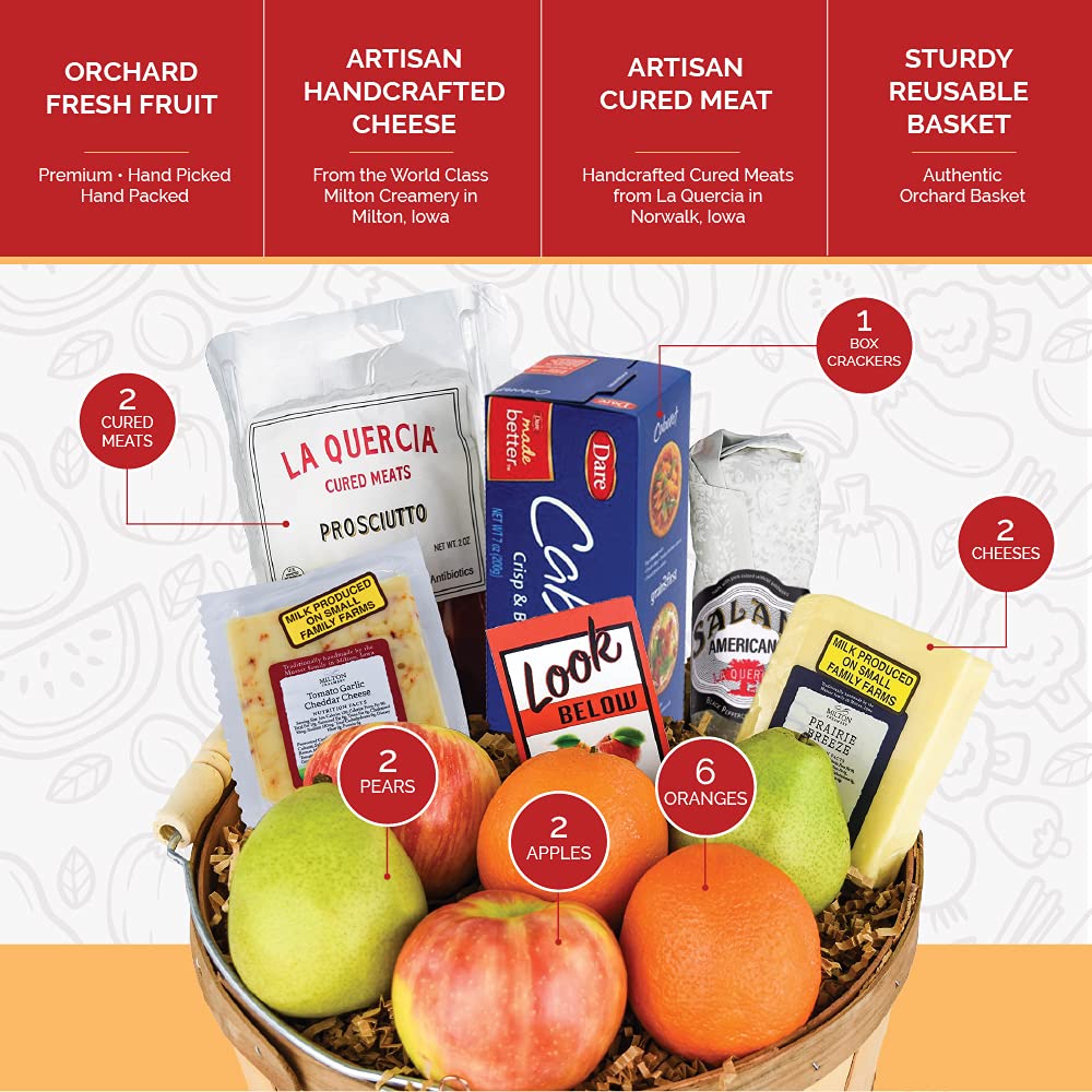 Artisan Fruit, Meat and Cheese Gift Basket